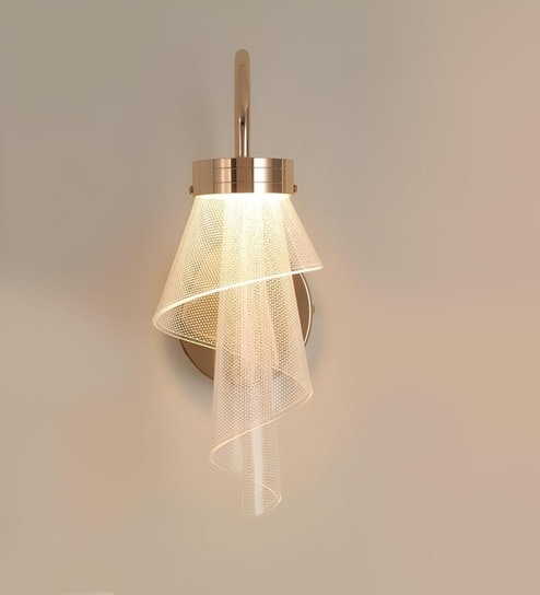 Luna 300mm Spiral Wall Light Gold Body Metal & Acrylic Tri-Color LED Modern Decorative Wall Lamp for Living Room Bedroom