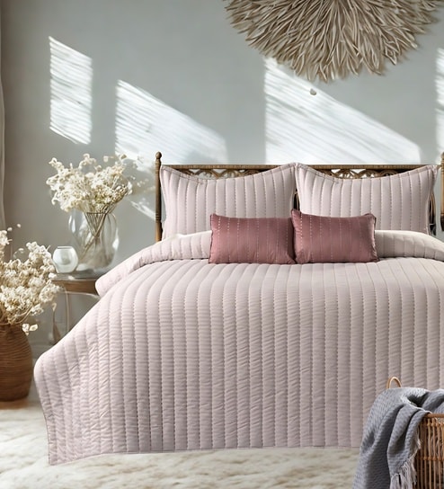 Luna 5 Pc- Quilted Bedcover With 2 Pillow Covers And 2 Cushions