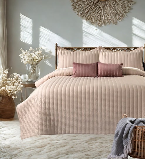 Luna 5 Pc- Quilted Bedcover With 2 Pillow Covers And 2 Cushions
