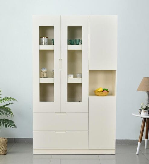 Luna Crockery Unit in White Colour