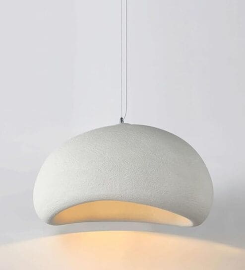 Luna Curve Pendant Light   Sculptural Cement Finish