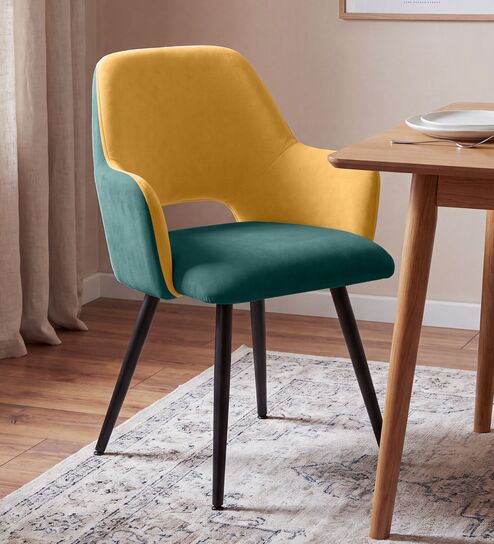 Luna Luxe Dining Chair In Green Colour