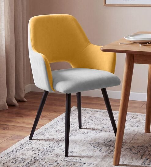 Luna Luxe Dining Chair In Yellow Colour
