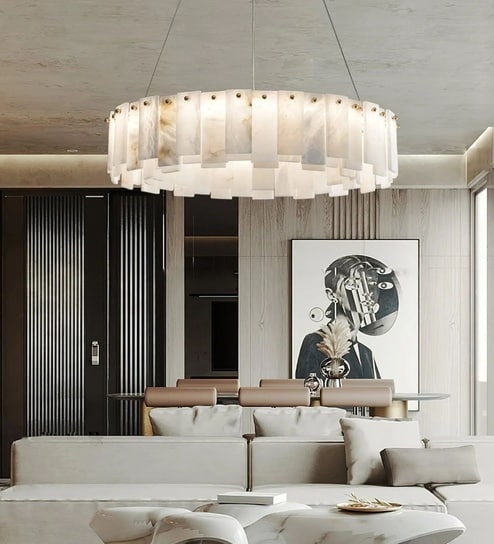 Luna Marble Ring Chandelier   800mm