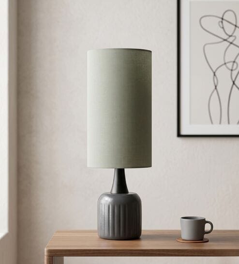 Green Luna Minimalist Metal Tall Shade Table Lamp