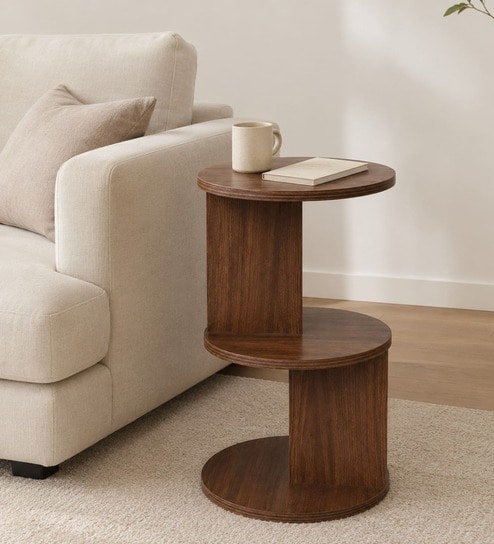 Luna Round Coffee Table in Walnut finish