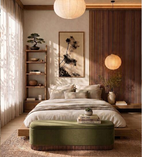 Lunara Edge Storage Bench In Moss Green Colour