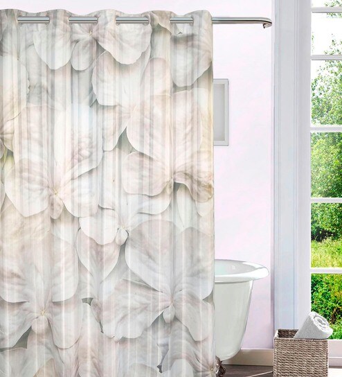 Buy Multicolour Polyester Shower Curtain Length 82 Width 72
