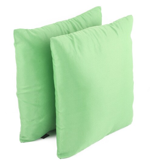 Buy Lushomes Green Polyester 12 X 12 Inch Bright Fluffy Cushion
