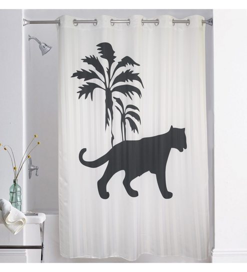 Buy White Black Polyester 80 X 82 Inch Digitally Printed Tiger