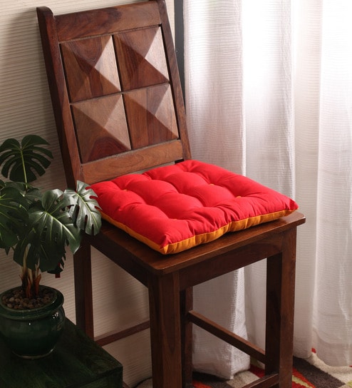 Buy Tomato Sun Orange Cotton Polyester 15 X 15 Inch Half