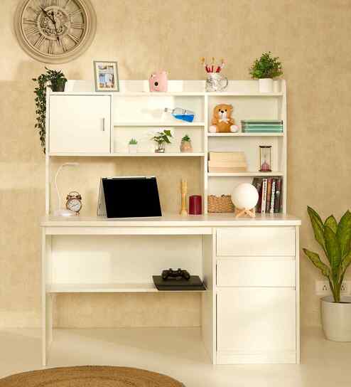 Luxari Study Table in White Colour