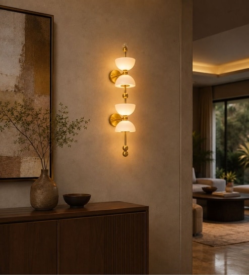 Luxe Gold Vertical 4-Light Wall Sconce