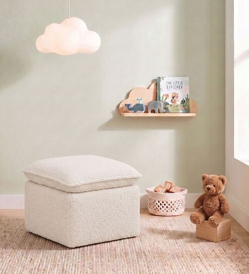 Luxe Lift Ottoman In Ivory Colour