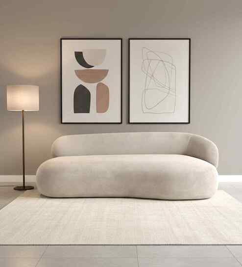 Luxe Lounge Contemporary 3 Seater Sofain  Cr me Color