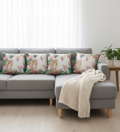 Luxe Metallic Tropical Cushion Cover (Set Of 4)