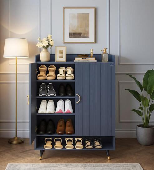 Luxora 2 Door Shoe Cabinet In Dark Grey Color