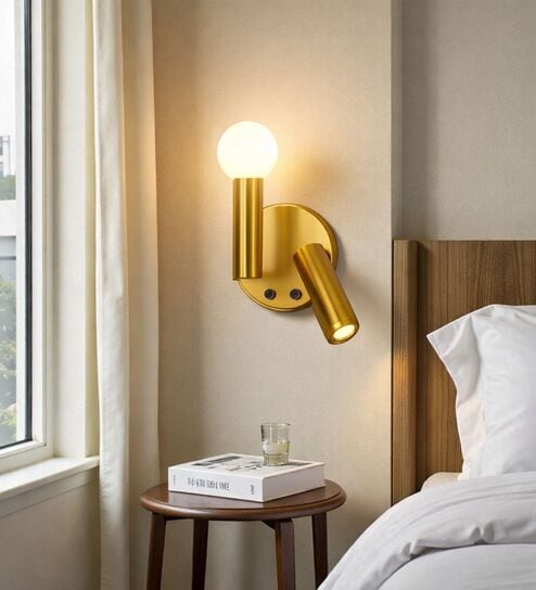 stello Luxury Brass Dual-Light Wall Sconce with Globe & Reading Spot-picture-19