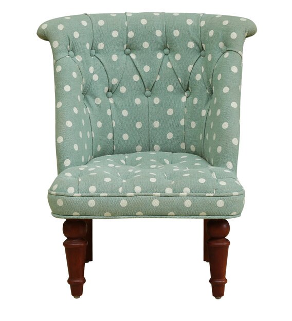 Buy Ludovic Accent Chair in Polka Dot Print with Base in Honey Oak