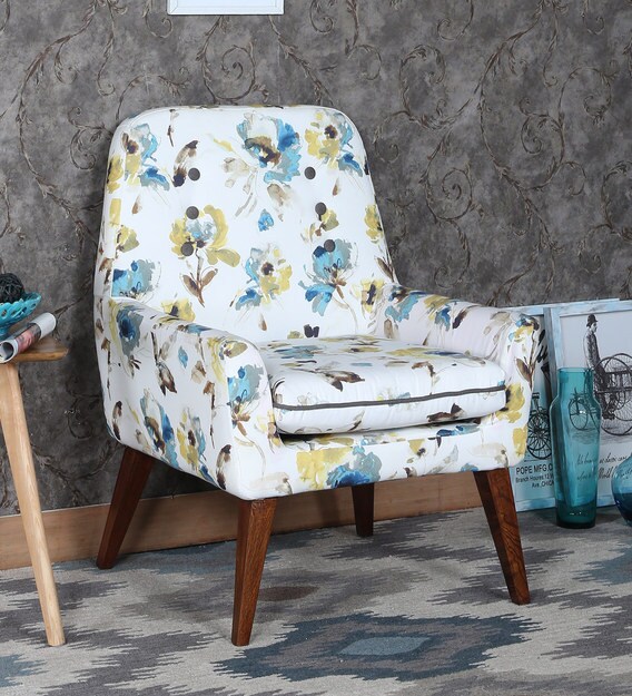 teal patterned chair