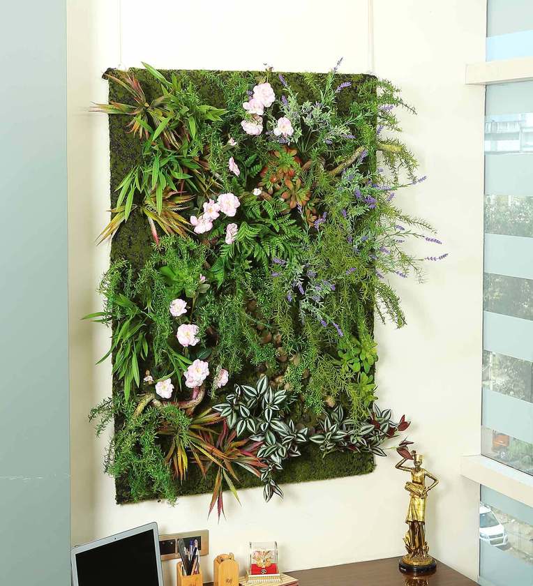 Buy Lush Vertical Garden Wall Hanging by Green Wall Online - Artificial