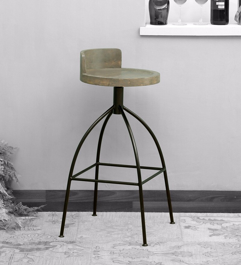Buy Luca Metal Bar Stool In Metallic Finish By Bohemiana Online