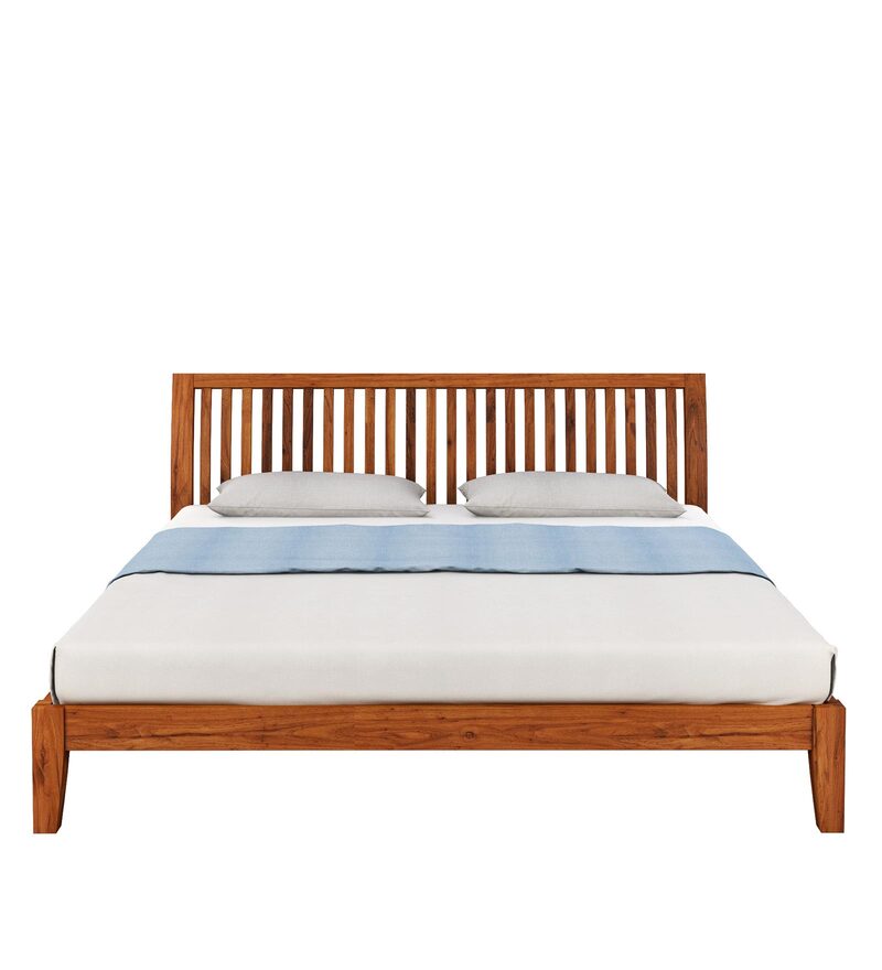 Buy Luxurious Solid Wood King Size Bed in Brown Finish by Doctor Dreams
