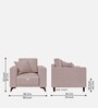 Luca Fabric 1 Seater Sofa In Almond Beige Color