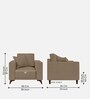 Luca Fabric 1 Seater Sofa In Hazel Beige Color