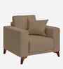 Luca Fabric 1 Seater Sofa In Hazel Beige Color