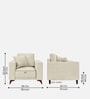 Luca Fabric 1 Seater Sofa In Maple Cream Color