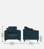 Luca Fabric 1 Seater Sofa in Cool Blue Color