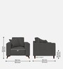 Luca Fabric 1 Seater Sofa in Stone Grey Color