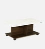 Luca Marble Top Coffee Table In Legno Oak & Frosty White Finish