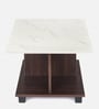 Luca Marble Top Coffee Table In Legno Oak & Frosty White Finish