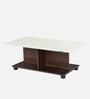 Luca Marble Top Coffee Table In Legno Oak & Frosty White Finish