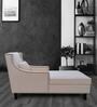 Lucan Velvet Chaise Lounger in Cream Colour