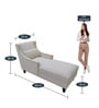 Lucan Velvet Chaise Lounger in Cream Colour