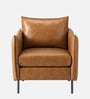 Lucas Leatherette Armchair In Tan Colour