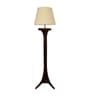 Lucas Wooden Floor Lamp with Brown Base and Jute Fabric Lampshade