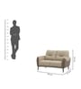 Lucca Italian Fabric 2 Seater Sofa In Beige Colour