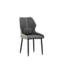 Lucca Italian Leatherette Dining Chair In Grey Finish