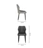 Lucca Italian Leatherette Dining Chair In Grey Finish