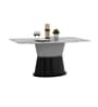 Lucca Italian Marble 6 Seater Dining Table In Grey Finish