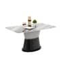 Lucca Italian Marble 6 Seater Dining Table In Grey Finish