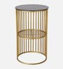 Lucca Metal End Table  in Golden Finish
