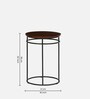 Luciano Metal End Table In Brown Colour
