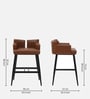 Lucita Bar Chair In Tan Color Leatherette With Black Powder Coated Base