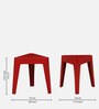 Lucita Metal Seating Stool In Red Colour