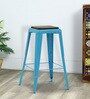 Lucy Metal Bar Stool In Blue Colour